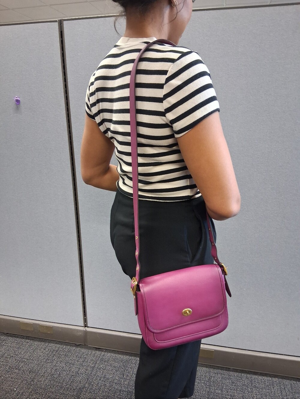 Coach Leather Crossbody Bag in Raspberry
